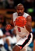 21 September 2000; Tim Hardaway of USA during the basketball match between USA and Lithuania in The Dome, Sydney Olympic Park, Homebush Bay, Sydney, Australia. Photo by Brendan Moran/Sportsfile
