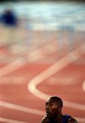 25 September 2000; Colin Jackson of Great Britain following the mens 110m hurdles during the Sydney Olympics at Sydney Olympic Park in Sydney, Australia. Photo by Brendan Moran/Sportsfile