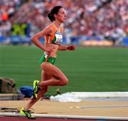 23 September 2000; Ireland's Rosemary Ryan, womens 4x400m at Stadium Australia, Sydney Olympic Park, Homebush Bay, Sydney, Australia. Photo by Brendan Moran/Sportsfile