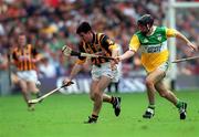 10 September 2000; Philip Larkin, Kilkenny in action against Brendan Murphy, Offaly, All Ireland hurling Final, Kilkenny v Offaly, Croke Park, Dublin. Picture credit; Ray McManus/SPORTSFILE