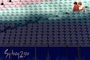 23 September 2000; Supporters get into the stadium early before the start of the evening session of athletics. Stadium Australia, Sydney Olympic Park, Homebush Bay, Sydney, Australia. Photo by Brendan Moran/Sportsfile
