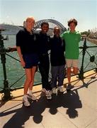 1 September 2000; Irish athletes Paula Radcliffe, left, and Sonia O'Sulliva, right, with Haile Gebrselassie and Tegla Laroupe ahead of the Sydney Olympics 2000 in Sydney, Australia Photo by Brendan Moran/Sportsfile