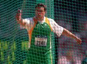 25 September 2000; John Menton of Ireland competing in the mens discos during the Sydney Olympics at Sydney Olympic Park in Sydney, Australia. Photo by Brendan Moran/Sportsfile