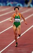 25 September 2000;  Ireland's Sonia O'Sullivan on her way to  winning Silver in the womens 10,000 final during the Sydney Olympics at Sydney Olympic Park in Sydney, Australia. Photo by Brendan Moran/Sportsfile