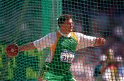 25 September 2000; John Menton of Ireland competing in the mens discos during the Sydney Olympics at Sydney Olympic Park in Sydney, Australia. Photo by Brendan Moran/Sportsfile