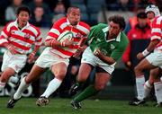11 November 2000; Takeomi Ito of Japan in action against Kieron Dawson of Ireland during the International Rugby friendly match between Ireland and Japan at Lansdowne Road in Dublin. Photo by Ray Lohan/Sportsfile