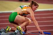 23 September 2000; Ireland's Karen Shinkins, womens 4x400m at Stadium Australia, Sydney Olympic Park, Homebush Bay, Sydney, Australia. Photo by Brendan Moran/Sportsfile
