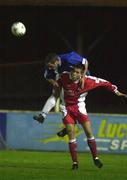 17 November 2000; Ger McCarthy St Patricks Athletic in action against Darren Kelly of UCD during the Eircom league Premier Division match between St Patricks Athletic and Derry City at Inchicore in Dublin. Photo by David Maher/Sportsfile
