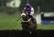18 November 2000; Looks Like Trouble with Richard Johnson up jumps the last to win the James Nicholson Wine Merchant Champion Steeplechase at Down Royal in Down. Photo by Matt Browne/Sportsfile