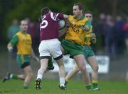 19 November 2000; Johnny Leonard of Crossmolina is tackled by Brian Silke of Corofin during the AIB Connacht Club Football Championship Final between Crossmolina and Corofin at St Tiernan's Park, Crossmolina in Mayo. Photo by Ray McManus/Sportsfile