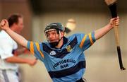8 October 2000; Mick Gordon, UCD, celebrates after scoring a goal during the Dublin Senior Hurling A Championship Final match between University College Dublin and St Vincents at Parnell Park in Dublin. Photo by Ray Lohan/Sportsfile