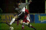 1 December 2000; Bobby Ryan of Galway United in action against Willie Burke of St Patrick's Athletic during the  Eircom League Premier Division match betweem St Patrick's Athletic and Galway United. Photo by David Maher/Sportsfile