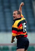 2 December 2000; Gus Hamilton of Lansdowne, celebrates after scoring his sides first try during the AIB League Division 1 match between Lansdowne and Terenure at Lansdowne Road in Dublin. Photo by David Maher/Sportsfile
