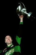 3 December 2000;  Nemo Rangers captain Larry Kavanagh lifts the cup following the AIB Munster Club Football Championship Final match between Nemo Rangers and Glenflesk at the Gaelic Grounds in Limerick. Photo by Brendan Moran/Sportsfile