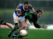 3 December 2000; Timmy O'Sullivan of Glenflesk in a tussle for possession with Alan Cronin of Nemo Rangers during the AIB Munster Club Football Championship Final match between Nemo Rangers and Glenflesk at the Gaelic Grounds in Limerick. Photo by Brendan Moran/Sportsfile