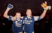 3 December 2000; Gavin Walker of O'Hanrahans, left, celebrates with Alan Bowe after AIB Leinster Club Football Championship Final match between O'Hanrahans and Na Fianna at O'Moore Park in Portlaoise. Photo by; David Maher/Sportsfile