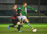 11 September 2015; David Scully, Bray Wanderers, in action against Darren Kavanagh, Killester United. Irish Daily Mail FAI Senior Cup, Quarter-Final, Bray Wanderers v Killester United, Carlisle Grounds, Bray, Co Wicklow. Picture credit: Piaras Ó Mídheach / SPORTSFILE
