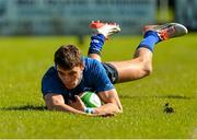 12 September 2015; Conor Nash, Leinster U18 Club, scoring his side's third try. Clubs Interprovincial Rugby Championship, Round 2, Ulster v Leinster, U18 Clubs, Rainey RFC, Magherafelt, Derry. Picture credit: Oliver McVeigh / SPORTSFILE