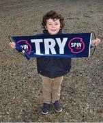 12 September 2015; Leinster supporter Tom Nolan, four years, from Castleknock, before the game. Guinness PRO12, Round 2, Leinster v Cardiff Blues, RDS, Ballsbridge, Dublin. Picture credit: Ray McManus / SPORTSFILE