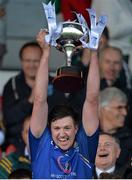 12 September 2015; Wicklow captain Gavin Weir lifts the Richard McElligott Cup after the game. Bord Gais Energy GAA Hurling All-Ireland U21 B Championship Final, Meath v Wicklow, Semple Stadium, Thurles, Co. Tipperary. Picture credit: Brendan Moran / SPORTSFILE