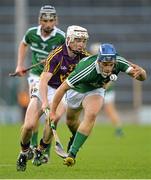 12 September 2015; Michael Casey, Limerick, in action against Cathal Dunbar, Wexford. Bord Gais Energy GAA Hurling All-Ireland U21 Championship Final, Limerick v Wexford, Semple Stadium, Thurles, Co. Tipperary. Picture credit: Brendan Moran / SPORTSFILE