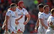 12 September 2015; Dejected Ulster players after the final whistle. Guinness PRO12, Round 2, Scarlets v Ulster, Parc Y Scarlets, Llanelli, Wales. Picture credit: Chris Fairweather / SPORTSFILE