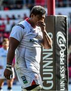 12 September 2015; A dejected Nick Williams, Ulster, at the end of the game. Guinness PRO12, Round 2, Scarlets v Ulster, Parc Y Scarlets, Llanelli, Wales. Picture credit: Huw Evans / SPORTSFILE