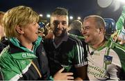 12 September 2015; Colin Ryan, centre, Limerick, celebrates with his mother Mary after the final whistle. Bord Gais Energy GAA Hurling All-Ireland U21 Championship Final, Limerick v Wexford, Semple Stadium, Thurles, Co. Tipperary. Picture credit: Brendan Moran / SPORTSFILE