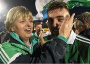 12 September 2015; Colin Ryan, Limerick, celebrates with his mother Mary after the final whistle. Bord Gais Energy GAA Hurling All-Ireland U21 Championship Final, Limerick v Wexford, Semple Stadium, Thurles, Co. Tipperary. Picture credit: Brendan Moran / SPORTSFILE