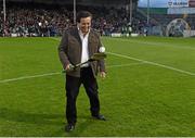 12 September 2015; Marty Morrissey prepares to compete in the half-time Crossbar Challenge. Bord Gais Energy GAA Hurling All-Ireland U21 Championship Final, Limerick v Wexford, Semple Stadium, Thurles, Co. Tipperary. Picture credit: Brendan Moran / SPORTSFILE