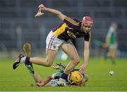 12 September 2015; Pádraig Foley, Wexford, in action against Tom Morrissey, Limerick. Bord Gais Energy GAA Hurling All-Ireland U21 Championship Final, Limerick v Wexford, Semple Stadium, Thurles, Co. Tipperary. Picture credit: Brendan Moran / SPORTSFILE