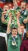 21 March 2009; Ireland captain Brian O'Driscoll lifts the RBS Six Nations Championship trophy. RBS Six Nations Championship, Wales v Ireland, Millennium Stadium, Cardiff, Wales. Picture credit: Stephen McCarthy / SPORTSFILE