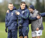 26 March 2009; Northern Ireland's Sammy Clingan, left, and Andrew Little during squad training ahead of their 2010 FIFA World Cup Qualifier against Poland on Saturday. Northern Ireland squad training, Greenmount College, Antrim, Co. Antrim. Picture credit; Oliver McVeigh / SPORTSFILE