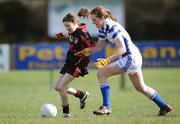 27 March 2009; Roisin Cafferty, Scoil Muire agus Padraig, in action against Meabh Roche, St Josephs. Pat the Baker Post Primary Schools Senior C Final, St Josephs, Abbeyfeale v Scoil Muire agus Padraig, Swinford, St Rynaghs, Banagher, Co. Offaly. Picture credit: Brian Lawless / SPORTSFILE