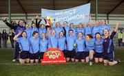 27 March 2009; The Convent of Mercy team celebrate with the cup. Pat the Baker Post Primary Schools Senior A Final, Loretto, Fermoy v Convent of Mercy, Roscommon, St Rynaghs, Banagher, Co. Offaly. Picture credit: Brian Lawless / SPORTSFILE