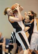 28 March 2009; Aoife McDermott, Sligo All Stars, in action against Cassendra Buckley, Scruffy St. Paul’s. Basketball Ireland’s Women’s Division One Final, Sligo All Stars v Scruffy St. Paul’s, Aura Complex, Letterkenny, Co. Donegal. Picture credit: Brendan Moran / SPORTSFILE