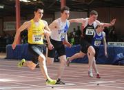 28 March 2009; Oliver Back, Liverpool Harriers, 324, wins the Boys U19 60m final during the Woodie’s DIY Juvenile Indoor Championships. Nenagh, Co. Tipperary. Picture credit: Pat Murphy / SPORTSFILE