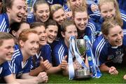 13 September 2015; Laois players celebrate with the cup at the end of the game. Liberty Insurance All Ireland Premier Junior Camogie Championship Final, Laois v Roscommon. Croke Park, Dublin. Picture credit: David Maher / SPORTSFILE