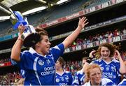 13 September 2015; Waterford's Niamh Rockett celebrates with the cup after the game. All Ireland Intermediate Camogie Championship Final, Kildare v Waterford. Croke Park, Dublin. Picture credit: Piaras Ó Mídheach / SPORTSFILE