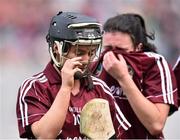 13 September 2015; Disappointed Galway players Aoife Donohue, left, and Ailish O'Reilly at the end of the game. Liberty Insurance All Ireland Senior Camogie Championship Final, Cork v Galway. Croke Park, Dublin. Picture credit: David Maher / SPORTSFILE