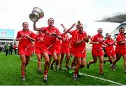 13 September 2015; Cork captain Ashling Thompson parades the O'Duffy cup on a lap of honour after the game. Liberty Insurance All Ireland Senior Camogie Championship Final, Cork v Galway. Croke Park, Dublin. Picture credit: Piaras Ó Mídheach / SPORTSFILE
