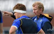 12 September 2015; Leinster head coach Leo Cullen with Josh Van der Flier ahead of the game. Guinness PRO12, Round 2, Leinster v Cardiff Blues. RDS, Ballsbridge, Dublin. Picture credit: Stephen McCarthy / SPORTSFILE