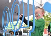 12 September 2015; Adam Shiel, from Ballybrown, Co. Limerick, tries his hand at the buzzer game in the Bord Gais Energy fanzone before the game. Bord Gais Energy GAA Hurling All-Ireland U21 Championship Final, Limerick v Wexford, Semple Stadium, Thurles, Co. Tipperary. Picture credit: Diarmuid Greene / SPORTSFILE
