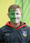 12 September 2015; Limerick supporter Conor O'Malley, from Castletroy, Co. Limerick, in the Bord Gais Energy fanzone before the game. Bord Gais Energy GAA Hurling All-Ireland U21 Championship Final, Limerick v Wexford, Semple Stadium, Thurles, Co. Tipperary. Picture credit: Diarmuid Greene / SPORTSFILE