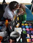 12 September 2015; Aoife Liston, aged 4, from Castlemahon, Co. Limerick, gets her face painted in the Bord Gais Energy fanzone before the game. Bord Gais Energy GAA Hurling All-Ireland U21 Championship Final, Limerick v Wexford, Semple Stadium, Thurles, Co. Tipperary. Picture credit: Diarmuid Greene / SPORTSFILE