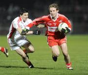28 March 2009; Sean Leo McGoldrick, Derry, in action against PJ Quinn, Tyrone. Allianz GAA NFL Division 1 Round 6, Healy Park, Omagh, Co. Tyrone. Picture credit: Oliver McVeigh / SPORTSFILE