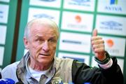 29 March 2009; Republic of Ireland manager Giovanni Trapattoni during a press conference ahead of their 2010 FIFA World Cup Qualifier against Italy on Wednesday. Gannon Park, Malahide, Co. Dublin. Picture credit: David Maher / SPORTSFILE