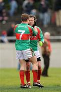 29 March 2009; Andy Moran, no. 7, Mayo, celebrates with team-mate Conor Mortimer at the end of the game. Allianz GAA NFL Division 1, Round 6, Galway v Mayo, Tuam Stadium, Tuam, Co.Galway. Photo by Sportsfile