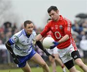 29 March 2009; Donncha O'Connor, Cork, in action against Vincent Corey, Monaghan. Allianz GAA NFL Division 1, Round 6, Monaghan v Cork, St. Mary's Park, Scotstown, Co. Monaghan. Picture credit: Michael Cullen / SPORTSFILE