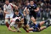 29 March 2009; Ryan Caldwell, Ulster, is tackled by Gordon D'Arcy, Leinster. Magners League, Leinster v Ulster. RDS, Dublin. Picture credit: Stephen McCarthy / SPORTSFILE